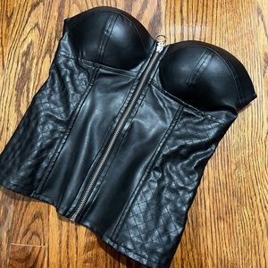 Leather Faux corset top